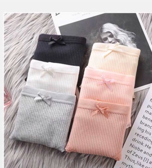 Quần lót gân tăm đính nơ cao cấp