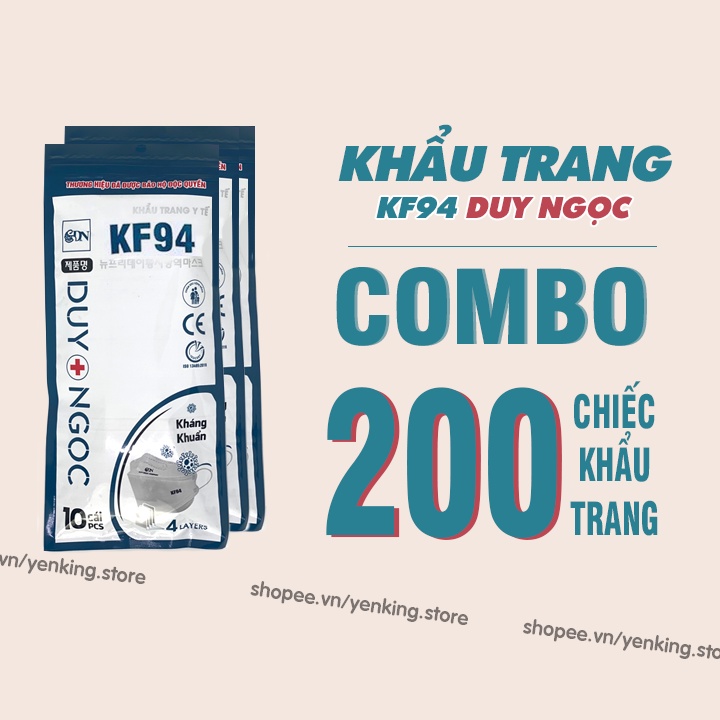 Khẩu Trang Cá Duy Ngọc KF94 - Tiểu chuẩn hàn quốc, chính hãng 100% | Set 200 Chiếc