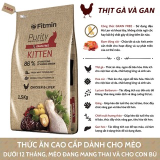 Thức ăn cho mèo con FITMIN CAT PURITY KITTEN (Bao 1.5kg)