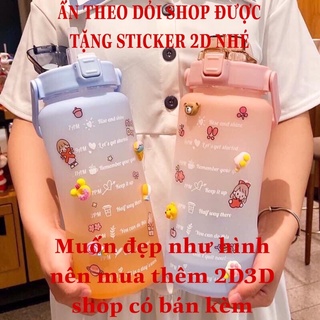 Bình Nước 2 Lít Nhắc nhở uống nước Mỗi Ngày Tiện Lợi An Toàn Cho Sức Khoẻ