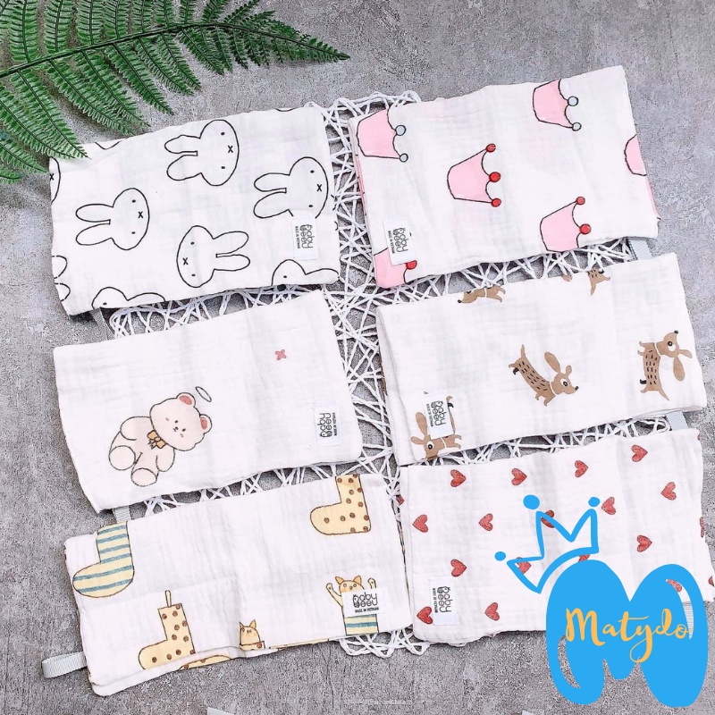 Khăn sữa sợi tre BabyBee vải sợi tre Organic cao cấp cho trẻ sơ sinh set 5 chiếc1