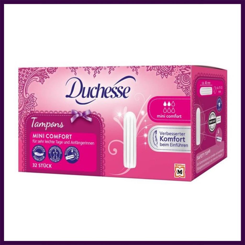 [Nhập Khẩu 100%] Tampon - Băng vệ sinh Tampon Duchesse đầy đủ size- Hàng Nội Địa Đức