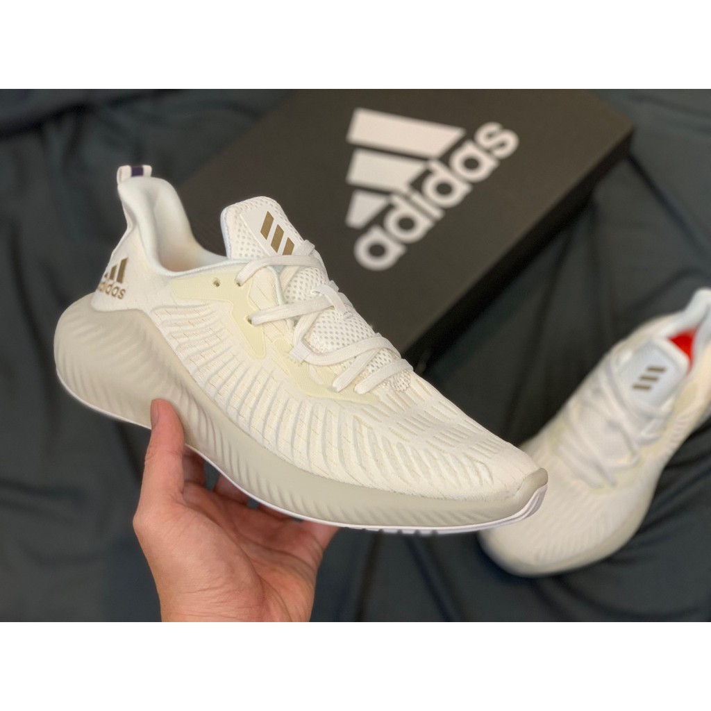 Giày Alpha Bounce 2019 nam nữ bền êm nhẹ gym thể thao (kem trắng)