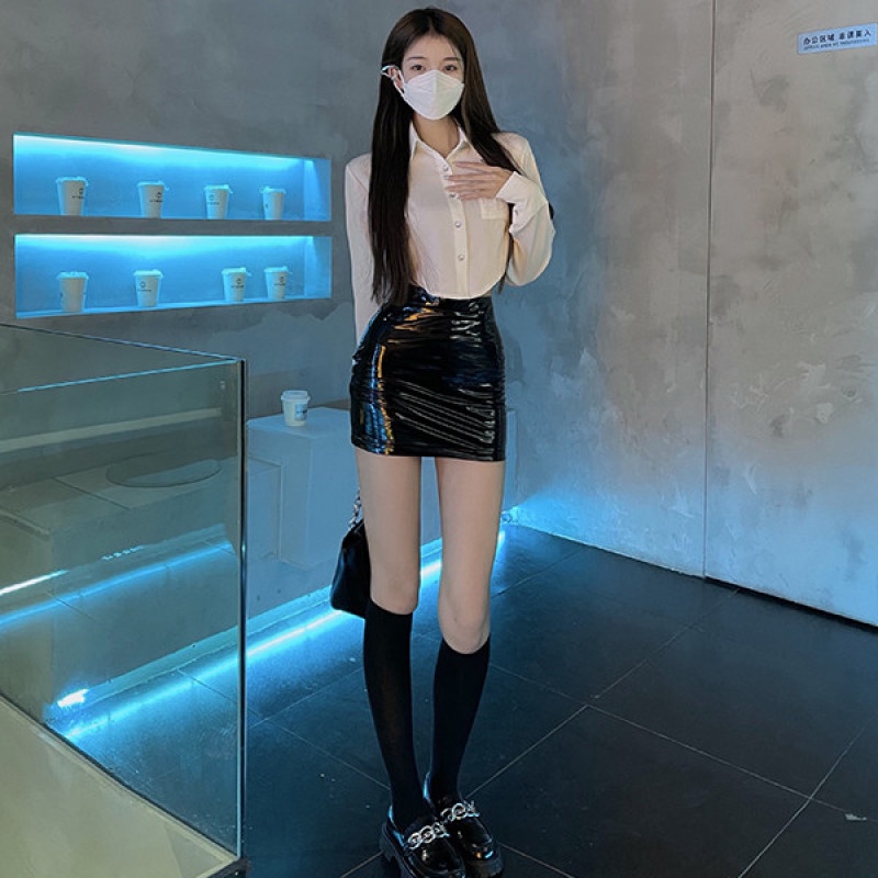 Chân Váy Ngắn Da PU Thiết Kế Quyến Rũ Thời Trang Mùa Hè Cho Nữ