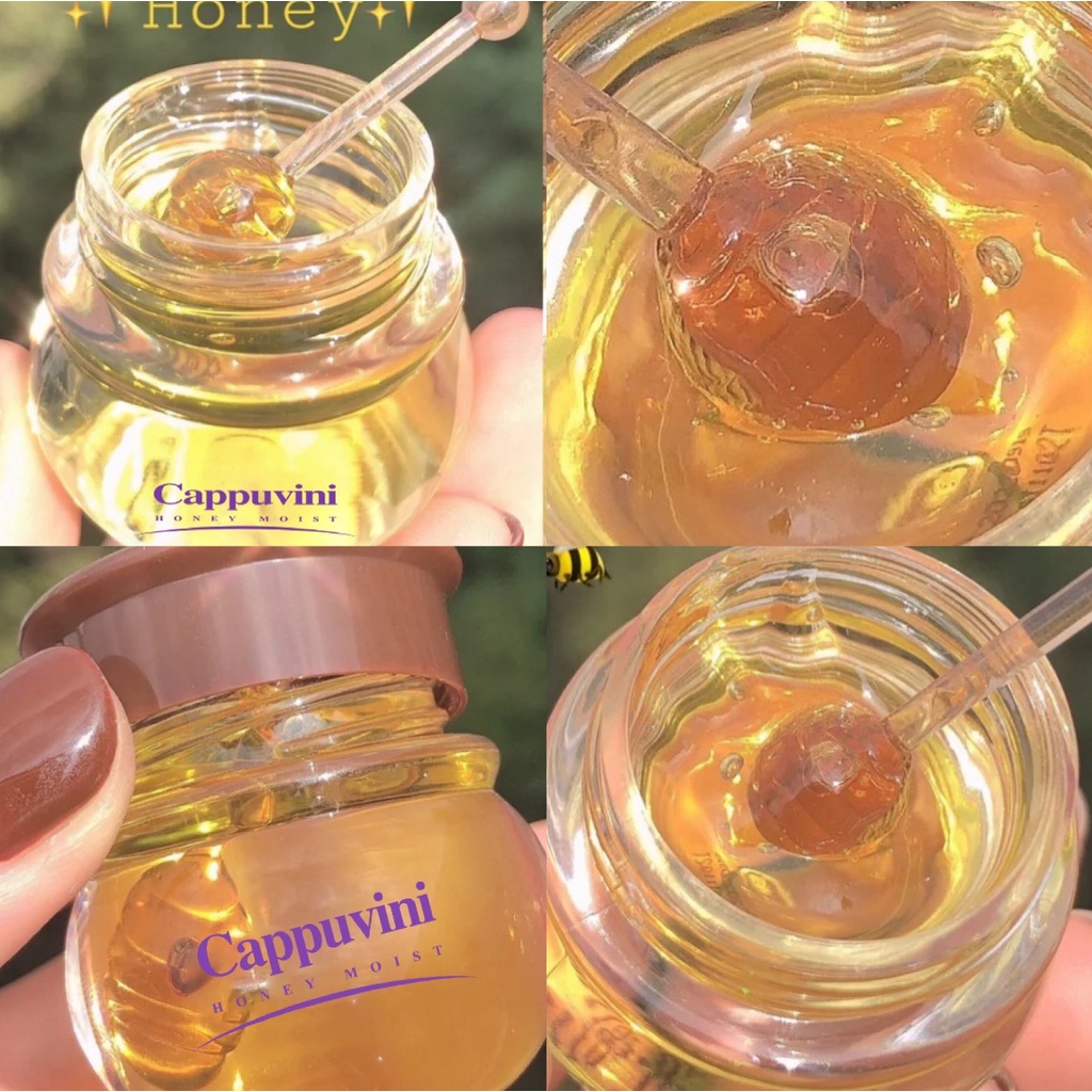 Hũ mặt nạ dưỡng môi Cappuvini Honey Moist được chiết xuất mật ong làm ẩm mượt môi