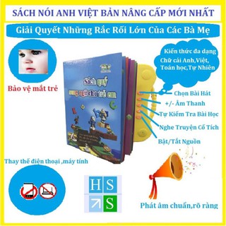 (Bản nâng cấp 3+) Sách nói điện tử song ngữ (Anh - Việt) Thanh Nga giúp trẻ học tốt Tiếng Anh - NPP HS Shop