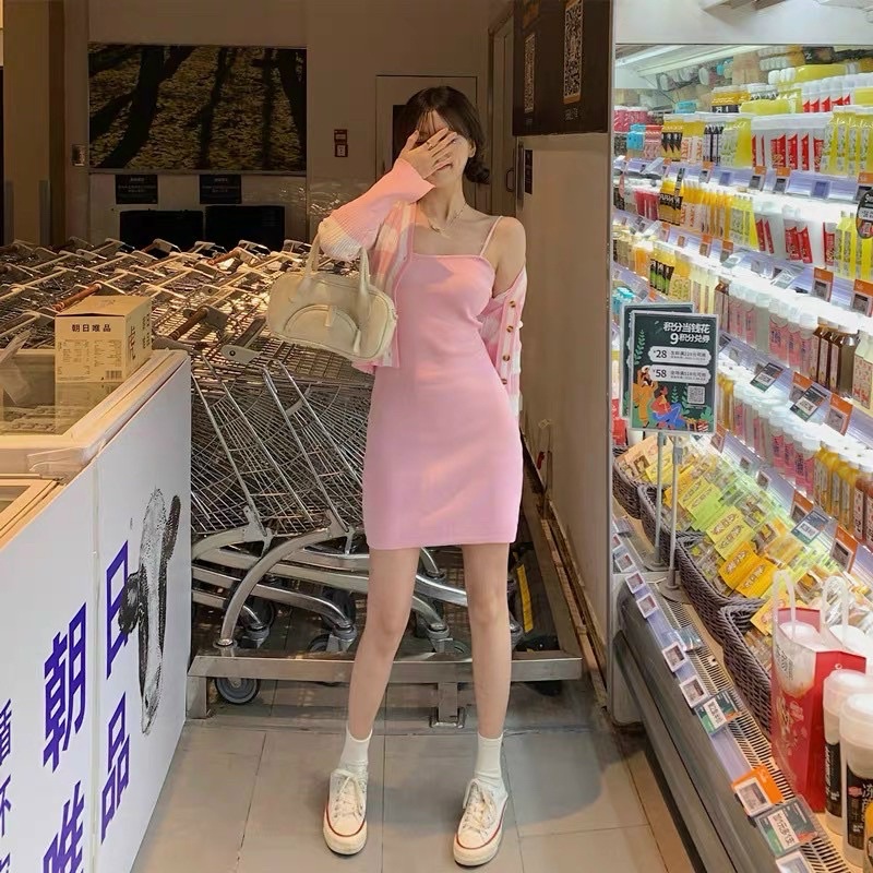 Set váy len kèm áo khoác hotrend