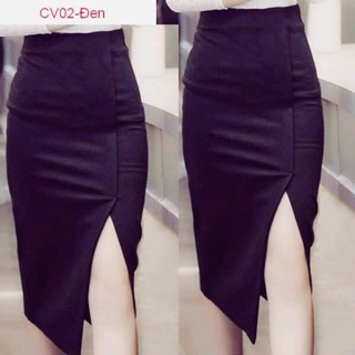 Chân váy bút chì xẻ trước