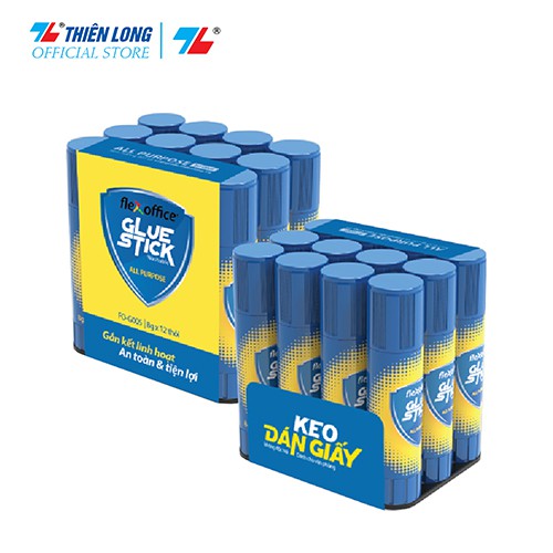 Combo 3 Keo khô Thên Long Flexoffice Trắng FO-G005- Độ Kết Dính Cao, Không Độc Hại, Khô Nhanh