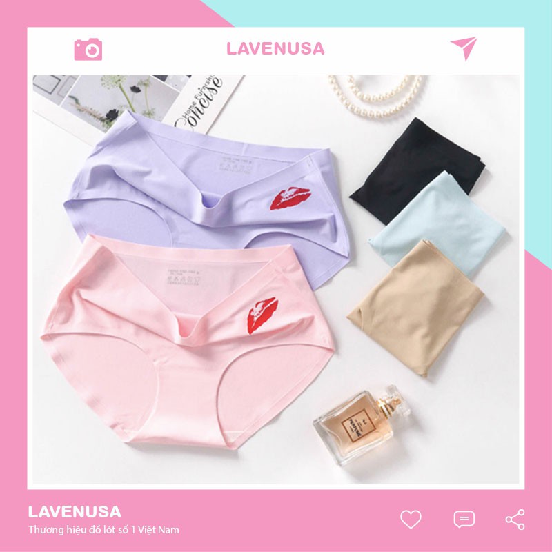 Quần lót nữ trơn thun lạnh cao cấp in hoạ tiết không viền QL15