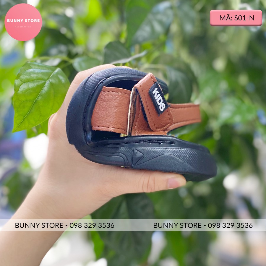 dép em bé trai Giày sandal cho bé hình bàn chân cá tính đế mềm chống trượt size từ 14 đến 16cm BUNNY STORE