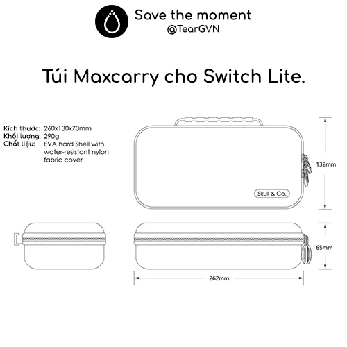 Túi Maxcarry (Skull &amp; Co) cho Nintendo Switch Lite