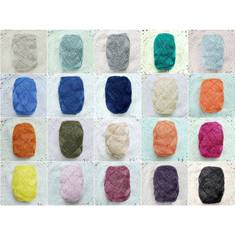 (1-39) Sợi cotton Thái se 2 chiều, cỡ sợi 1.0mm, bóng nhẹ, đan móc áo mùa hè