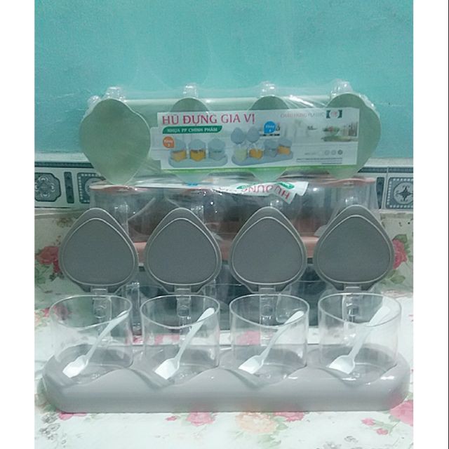 Bộ 3 lọ gia vị Châu Hưng có khay đựng (3 HỦ GIỌT NƯỚC)
