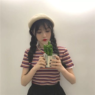 Áo croptop cầu vồng khoét tim ulzzang
