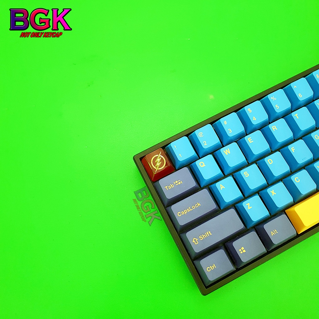 Keycap Lẻ hình LOGO The Flash DC OEM profile ( keycap resin độc lạ )( Keycap Artisan )