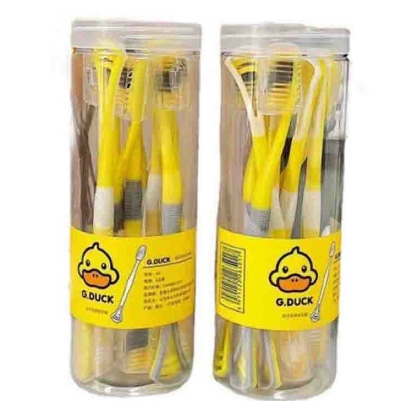 Hộp 8 bàn chải vịt vàng G.Duck kèm cạo lưỡi