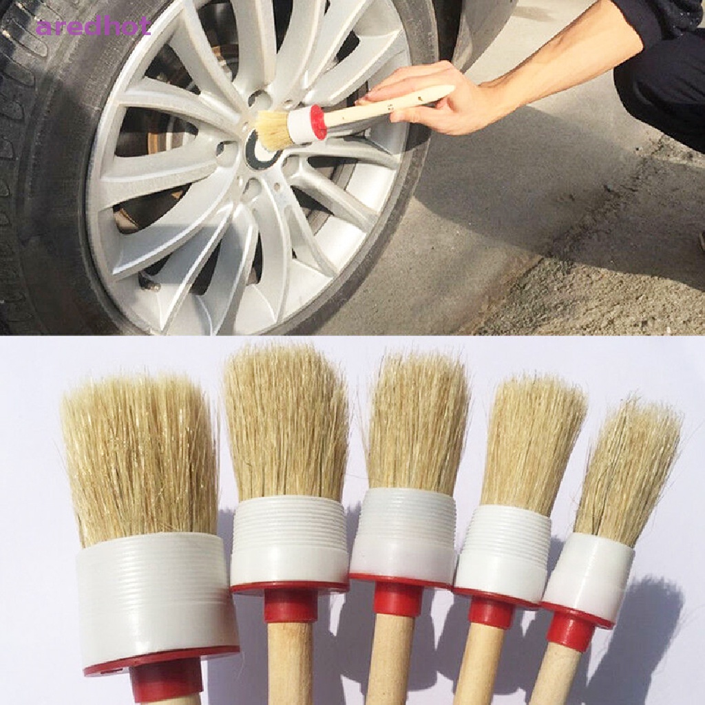 Bàn Chải Lông Mềm Vệ Sinh Nội Thất Xe Hơi Tay Cầm Gỗ Tiện Dụng Mới
