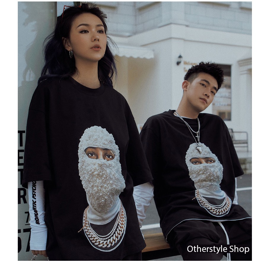 Áo Thun UNISEX nam nữ tay lỡ form rộng Ih nom uh nit hình mặt nạ kim cương cực chất
