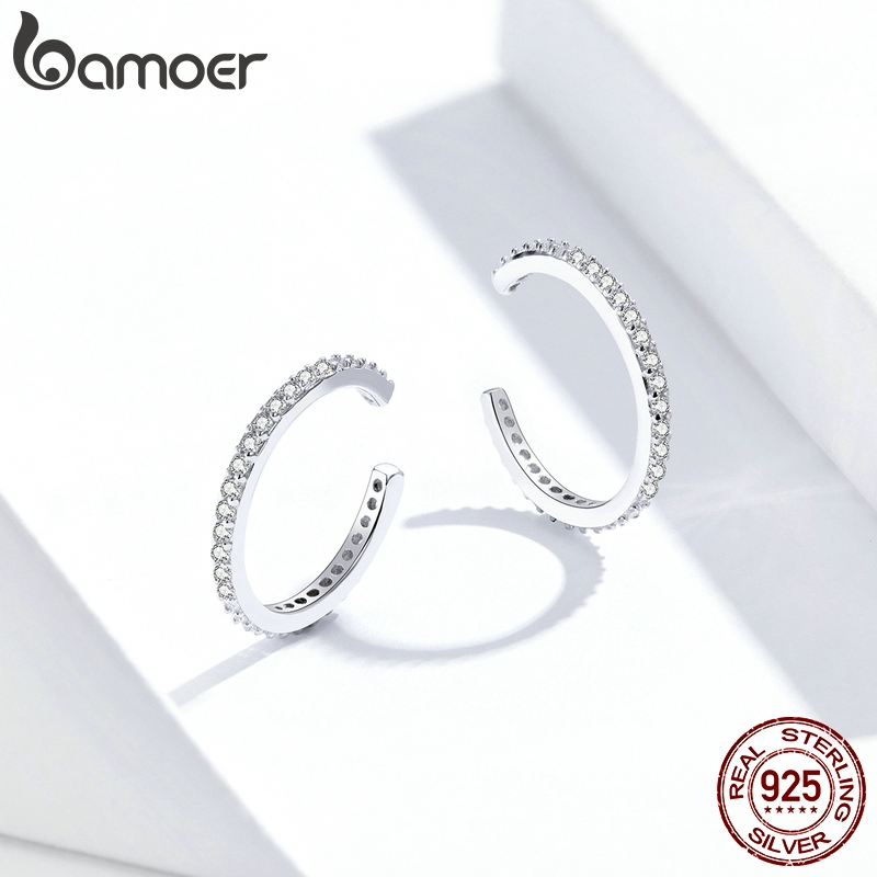 Đôi khuyên tai BAMOER SCE842 chốt bạc 925 đính hạt nhỏ sang trọng