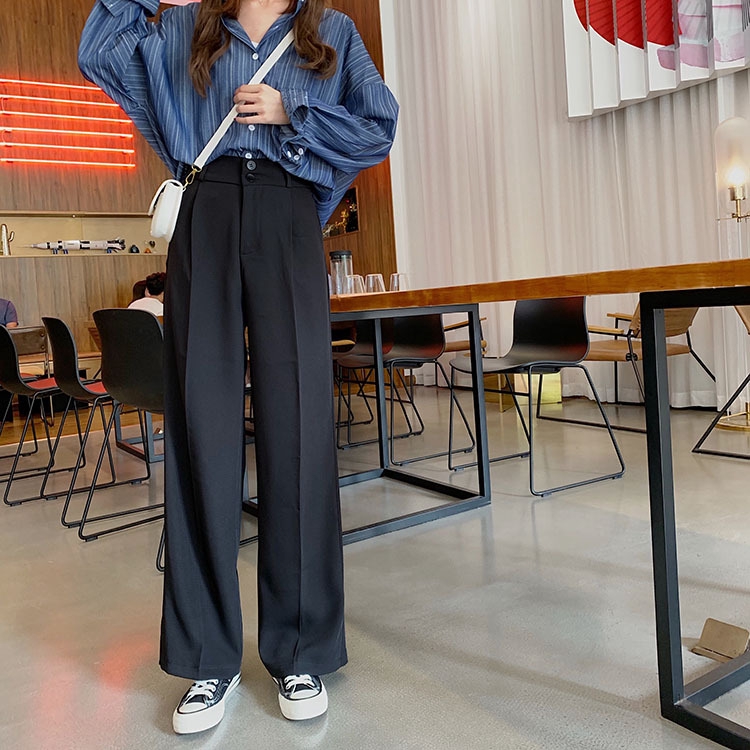 Quần lưng cao ống rộng thời trang cho nữ | BigBuy360 - bigbuy360.vn