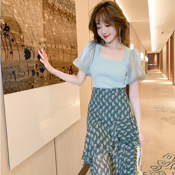 【ZHELIHANGFEI】 Áo Dệt Kim Tay Phồng Thời Trang Sang Trọng