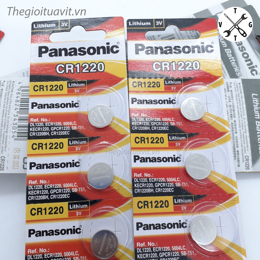 Pin Panasonic CR1220 CR2016 CR2025 CR2032 CR2450 vỉ 5 viên chính hãng