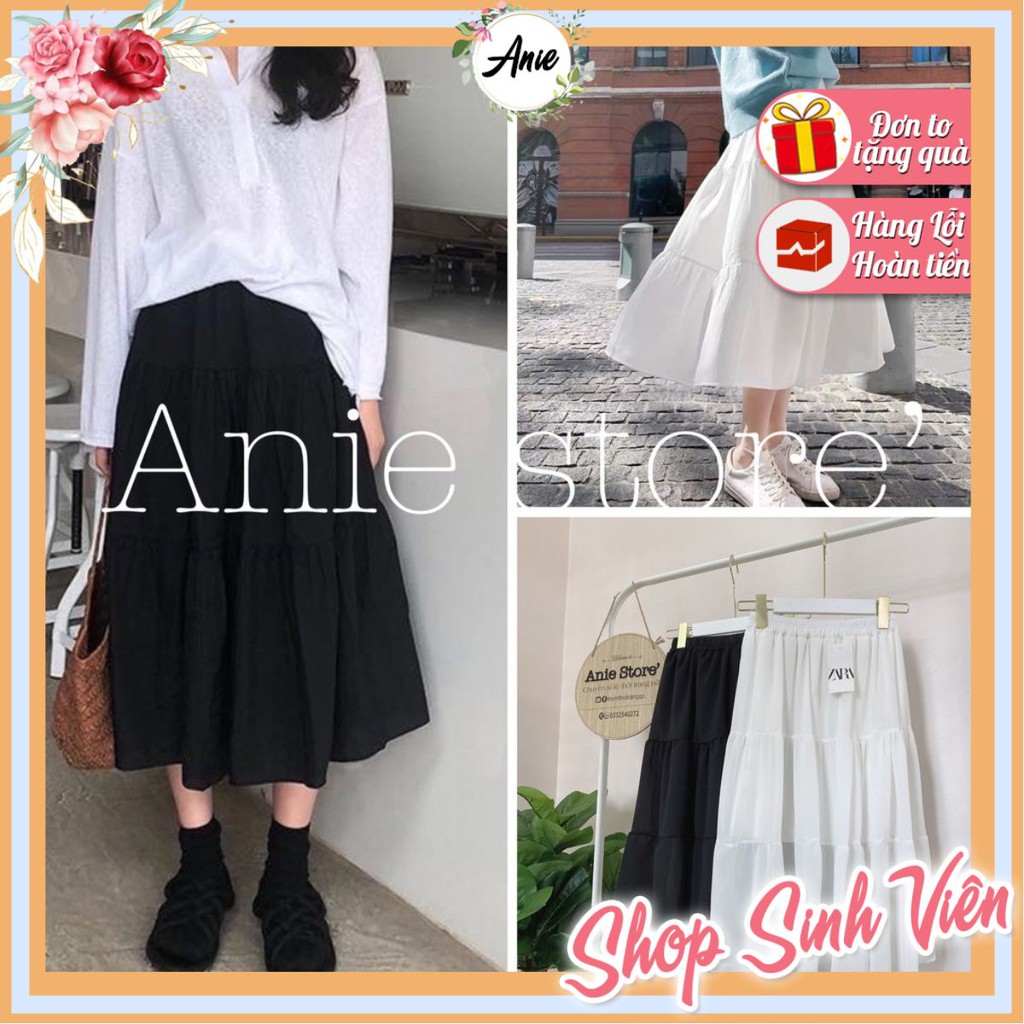 Chân Váy Nữ 🦋 Chân váy Vintage 2 lớp Siêu Xinh 2 màu 🦋 | BigBuy360 - bigbuy360.vn