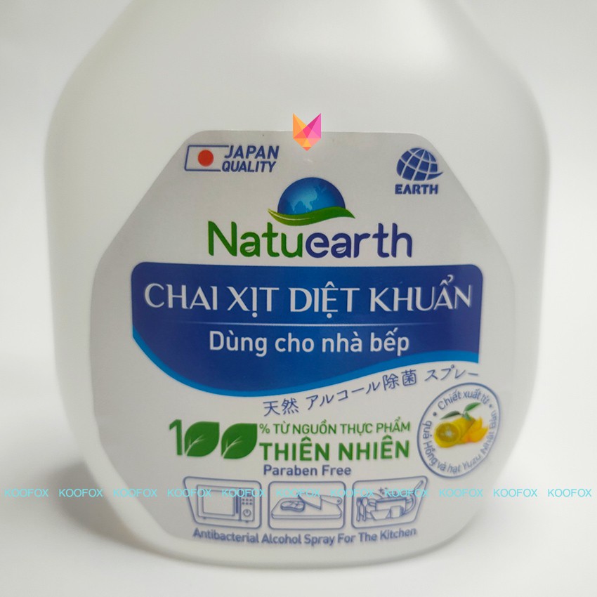 [CHAI XỊT 410ML] Chai Xịt Kháng Khuẩn Đa Năng, Khử Khuẩn Tay Khô, Cửa, Đồ Vật, Bếp,... Bảo Vệ Bạn Và Gia Đình - KOOFOX