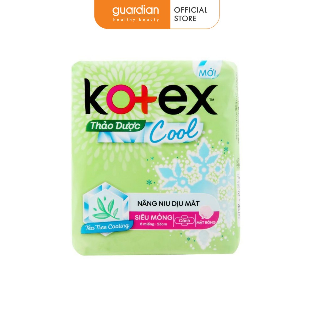 Băng vệ sinh Kotex thảo dược Cool siêu mỏng cánh 23cm (8 miếng)