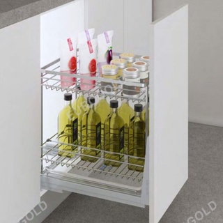 Kệ Đựng Gia Vị Chai Lọ Nan Dẹt Inox 304 Eurogold, Giá Gia Vị Âm Tủ, Gắn Cánh