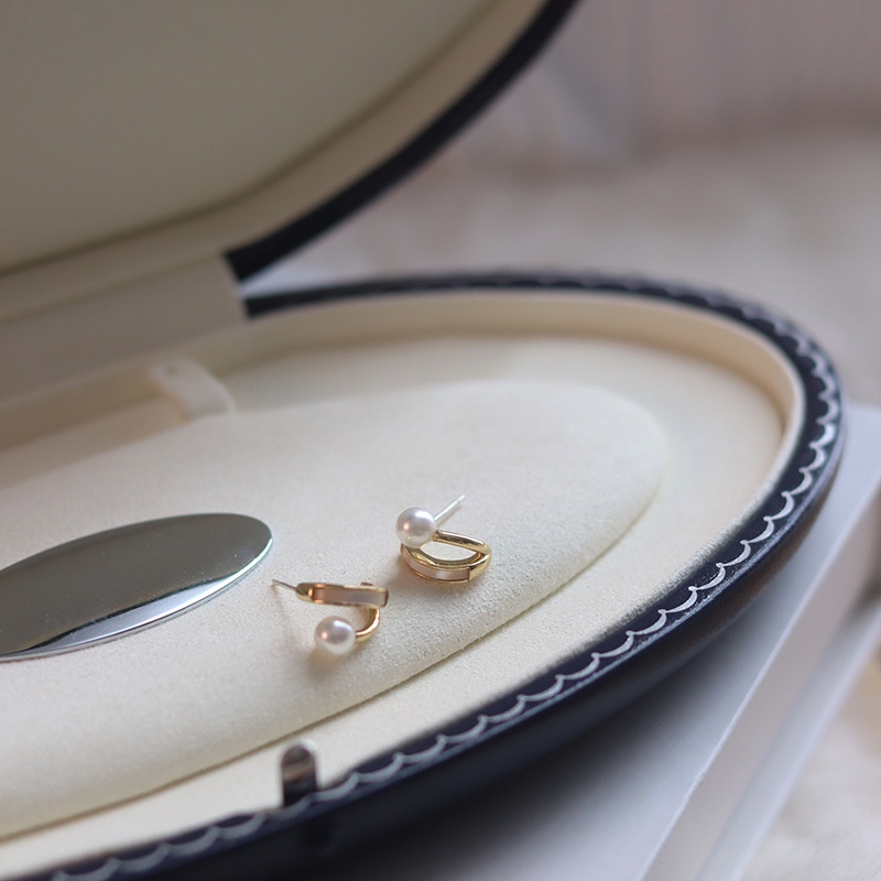 Khuyên Tai Kim Bạc 925 Đính Ngọc Trai Phong Cách Thời Trang Hàn Quốc