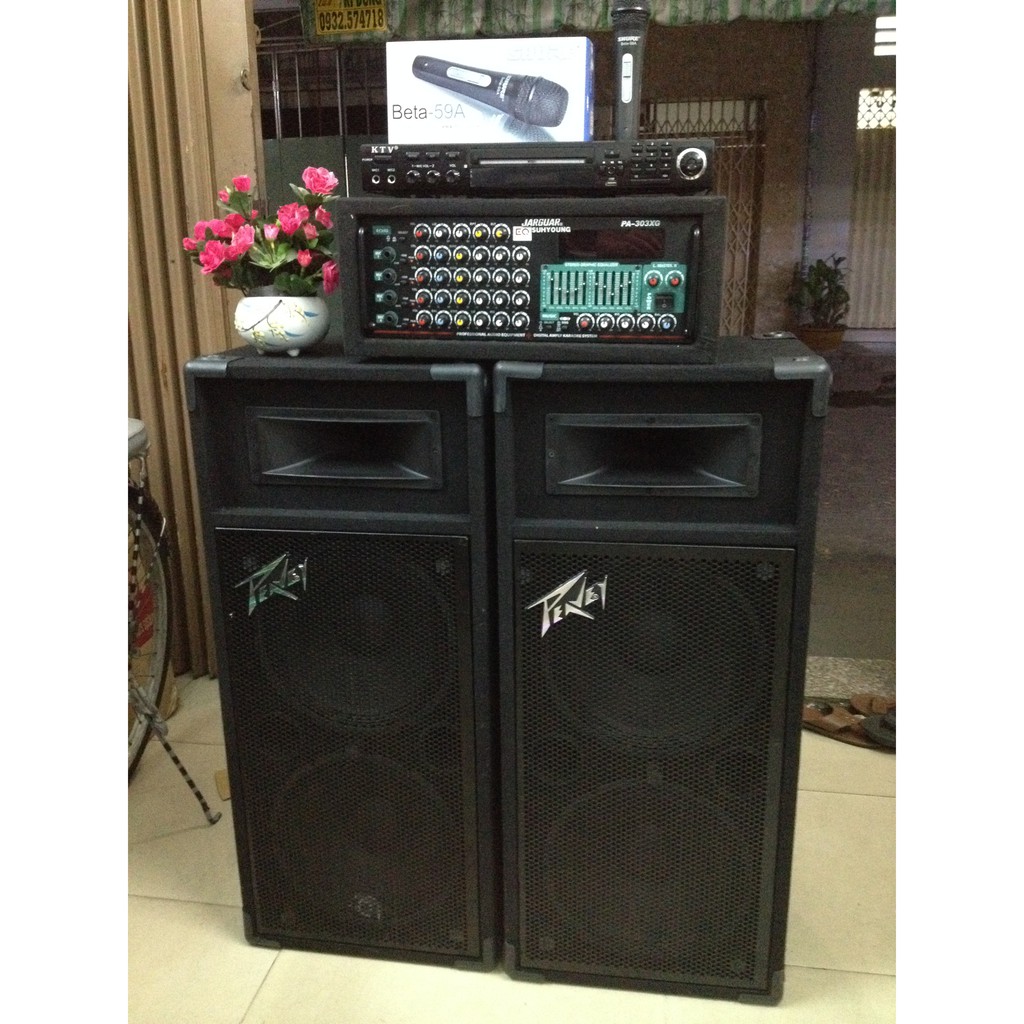 Dàn âm thanh, hát karaoke loa 4 bass sân khấu JBL chơi ngoài trời