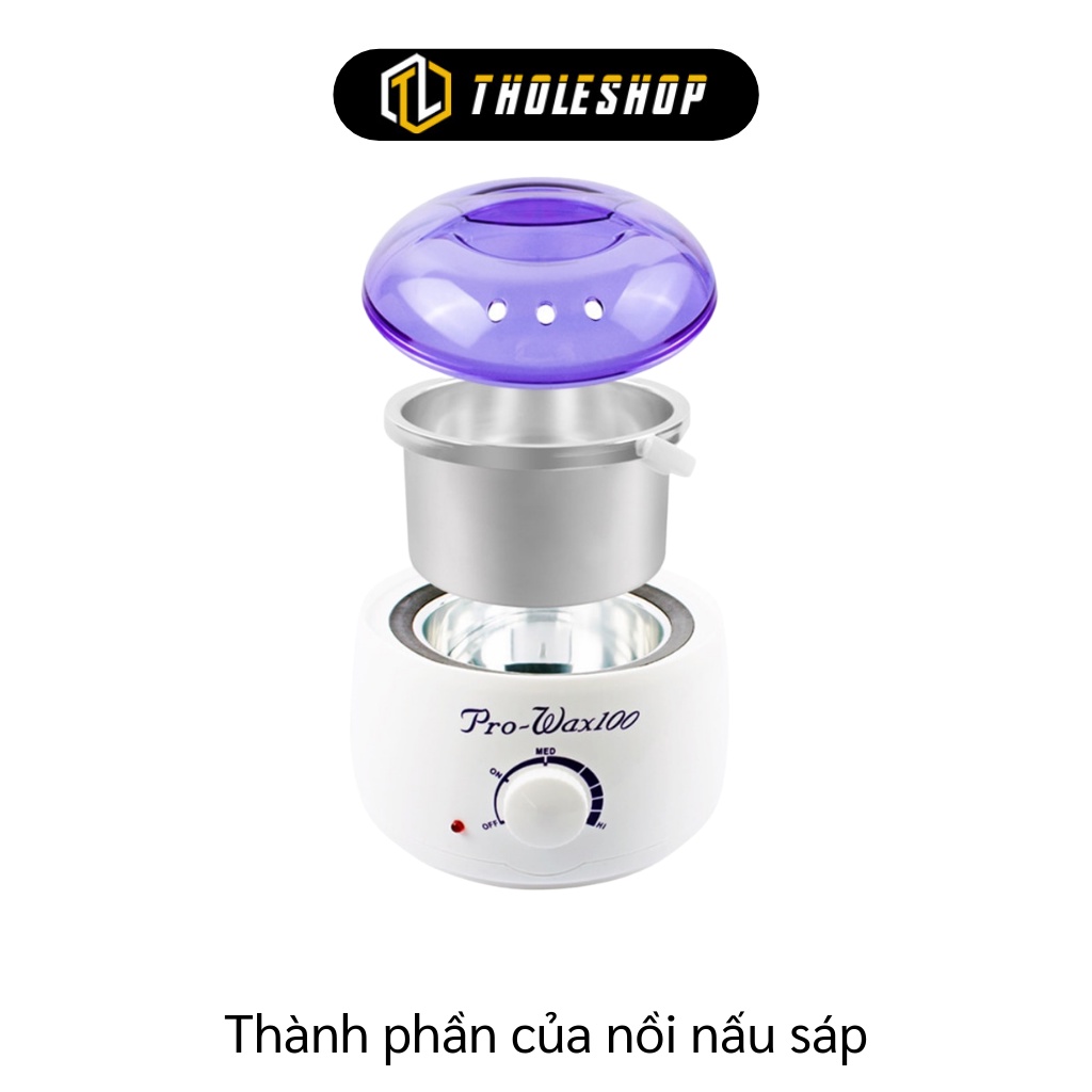 Nồi nấu sáp nóng chảy TẶNG QUE GỖ  Nồi đun sáp wax lông Pro-wax100 Pro 200 loại 1 dây đồng ổ cắm lớn 8582