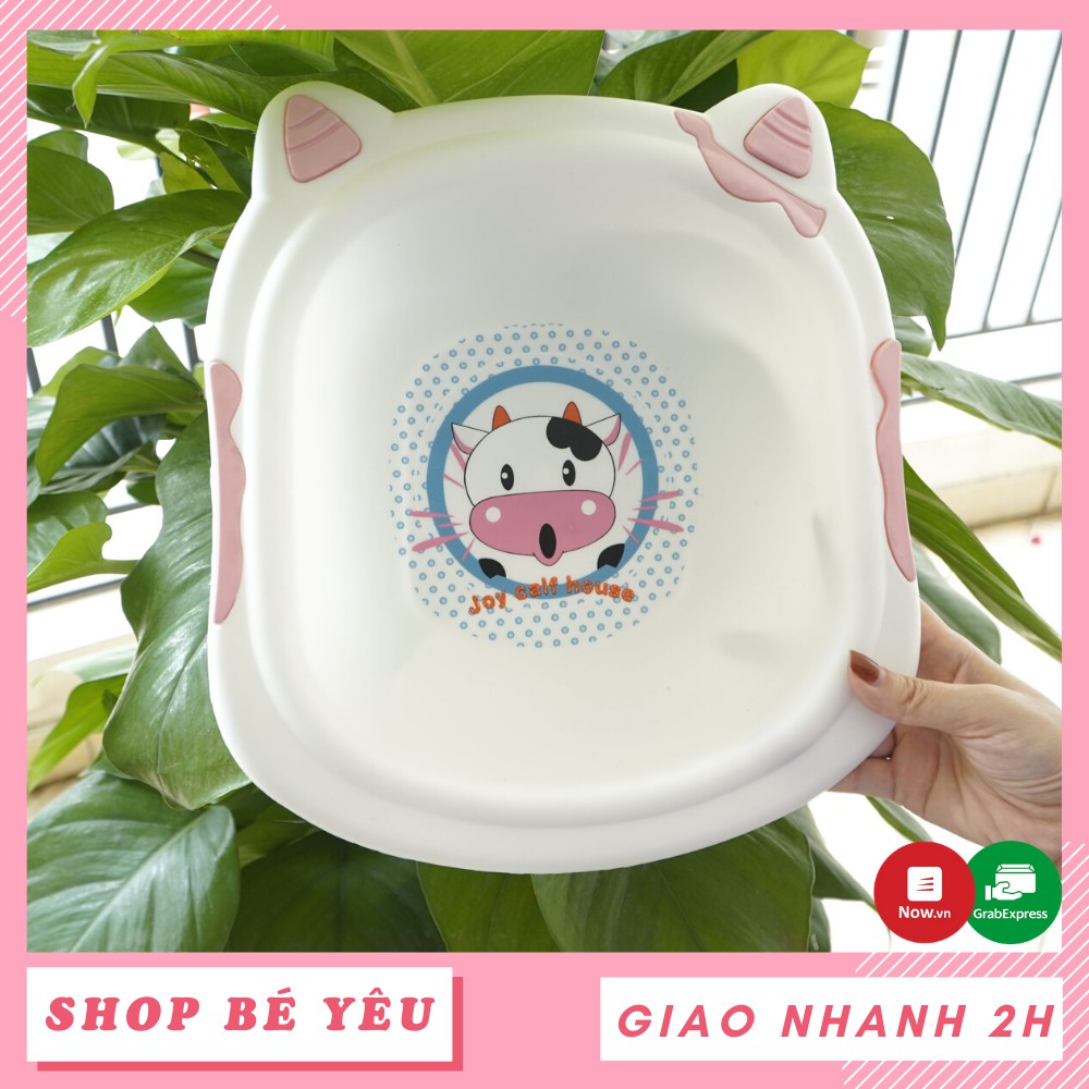 Chậu rửa mặt cho bé  𝑭𝒓𝒆𝒆𝒔𝒉𝒊𝒑  Chậu rửa mặt hình bò sữa đáng yêu ngộ nghĩnh cao cấp bền đẹp cho bé - MÀU HỒNG