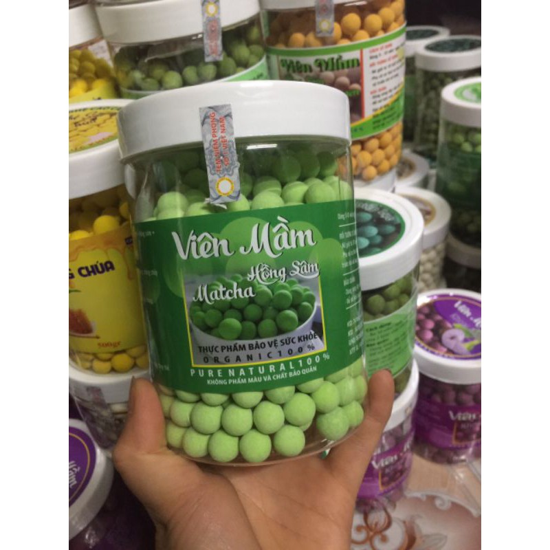 500gr Viên Mầm Đậu Nành Hồng Sâm Matcha Nở Ngực, Tăng Vòng 1, Đẹp Da, Tăng Sinh Lý Nữ có Chứng Nhận An Toàn Thực Phẩm