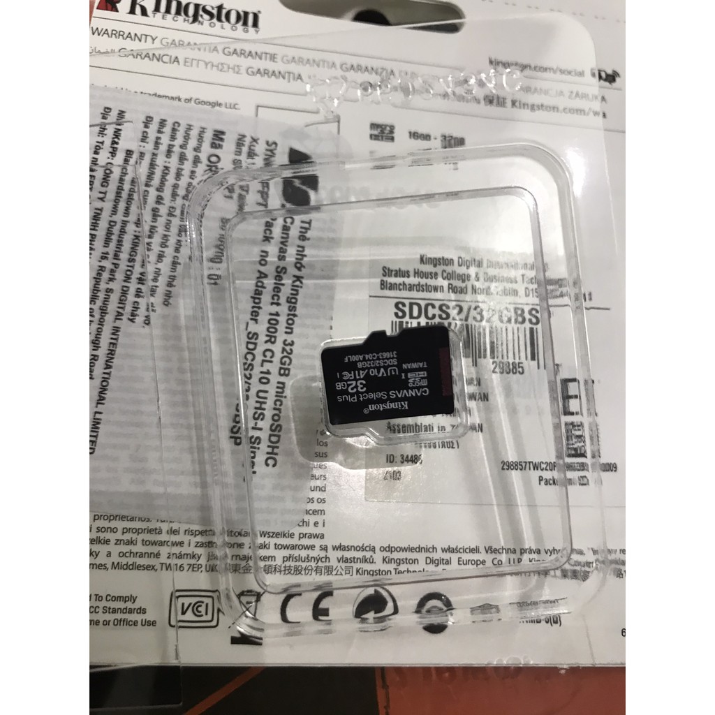 Thẻ Nhớ KingSton 32G microSDHC Phân Phối Bởi FPT Synnex | BigBuy360 - bigbuy360.vn