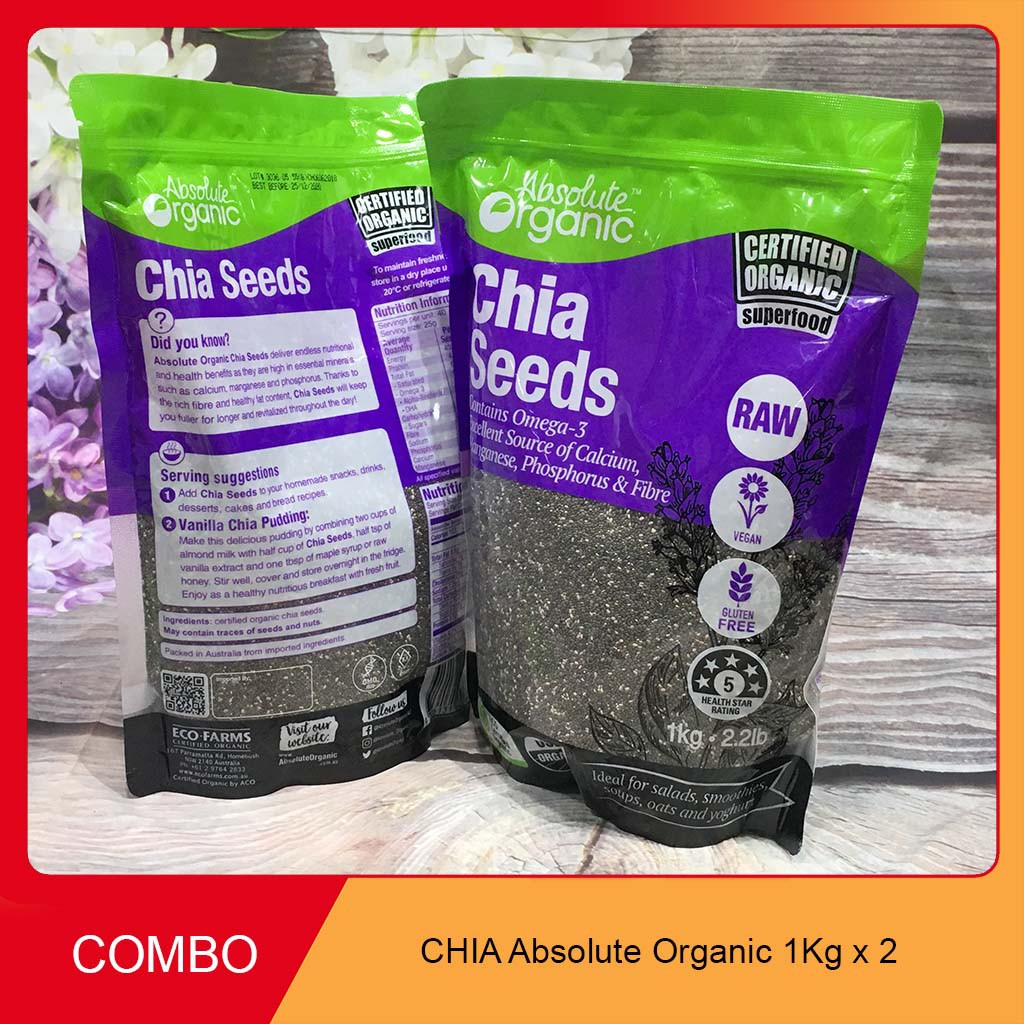 [Combo 9 bịch 1kg x 9 = 9 kg] Hạt Chia Úc Organic Túi 1Kg hàng chuẩn