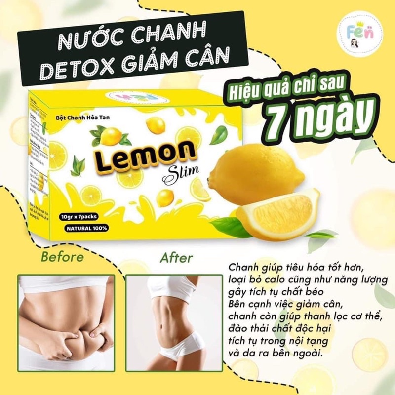 nước ép giảm cân emoslim vị chanh🍋tặng kem đốt mỡ mini