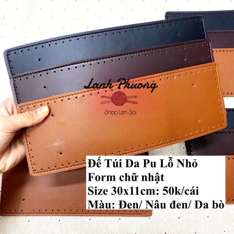 Đế Túi Da Pu Lỗ Nhỏ Đục Sẵn,  Form Chữ Nhật (nhiều size)