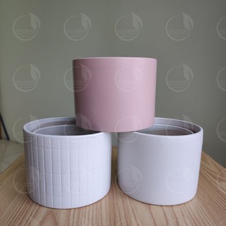 Hai chậu trụ tròn to - Chậu trồng cây để bàn mini, phong thủy, cây nội thất