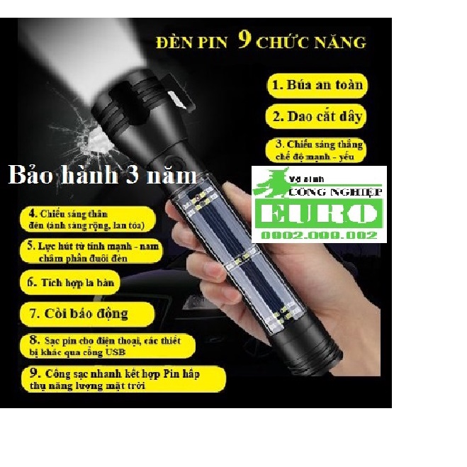 Đèn pin đa chức năng 10 trong 1