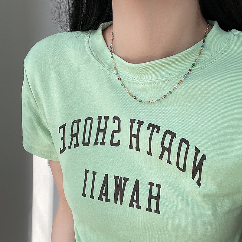 Vòng cổ Hạt Pha Lê Nhiều Màu Sắc Thời Trang Mùa Hè Cao Cấp