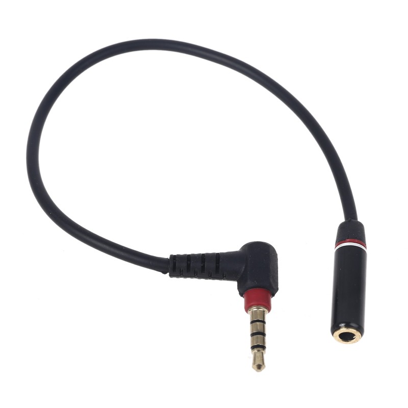 Dây Cáp Nối Dài 3 / 4 Cổng Aux 3.5mm 26cm 90 Độ Cho Tai Nghe / Mp3 / Loa Trên Xe Hơi