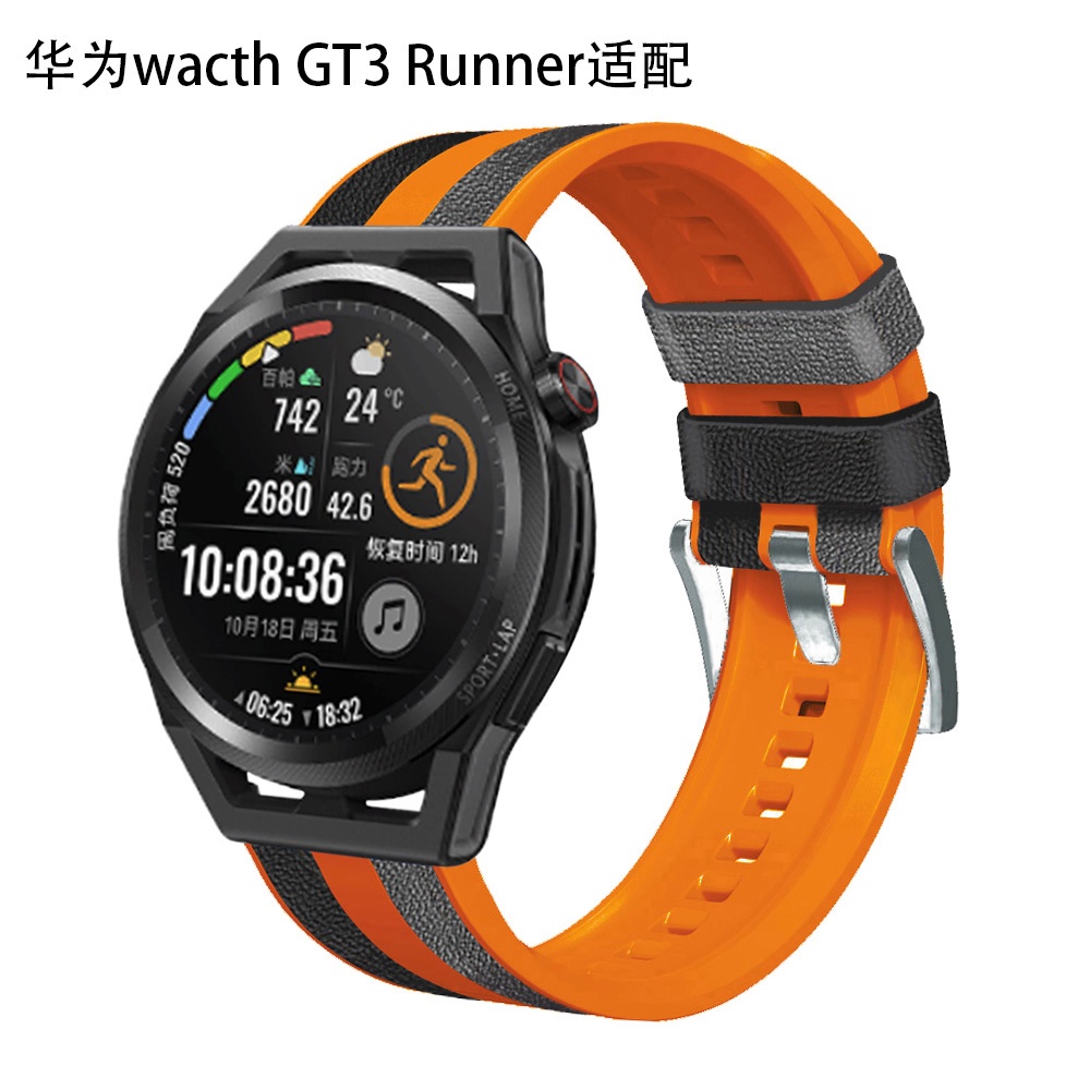 Dây Đeo Đồng Hồ Bằng Da + Silicon 22mm Cho Xiaomi Mi Watch Global / Amazfit Gtr 2 2e 3 Pro