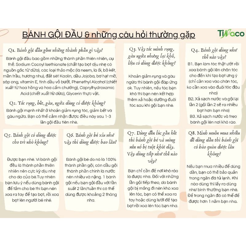 Bánh gội đầu Tinaco