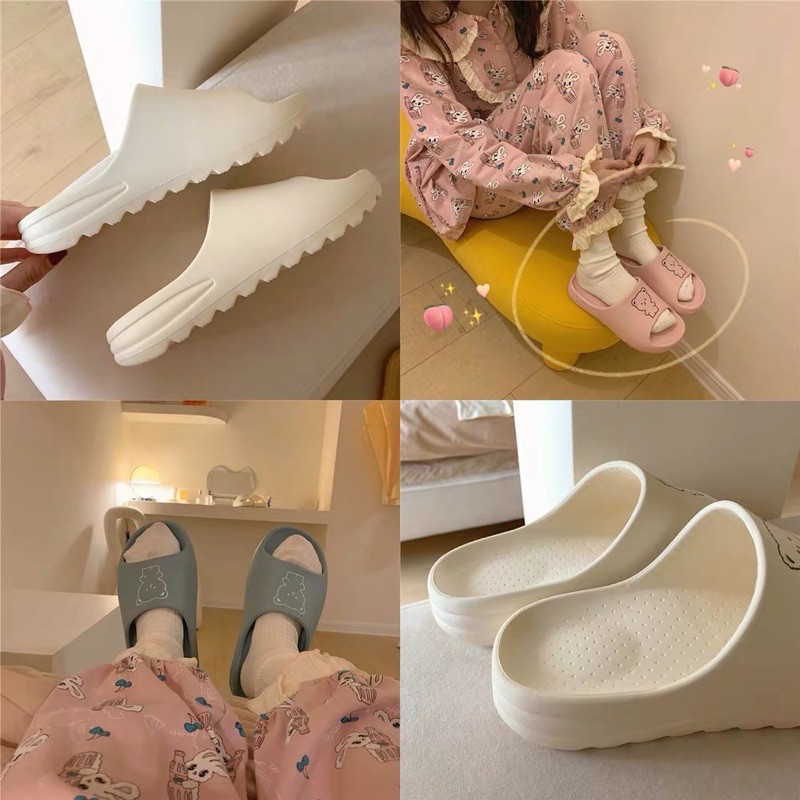 [Mã WASKT410K giảm 10K đơn 50K] DÉP IN HÌNH GẤU CUTE DÉP XỐP BÁNH MÌ DỄ THƯƠNG