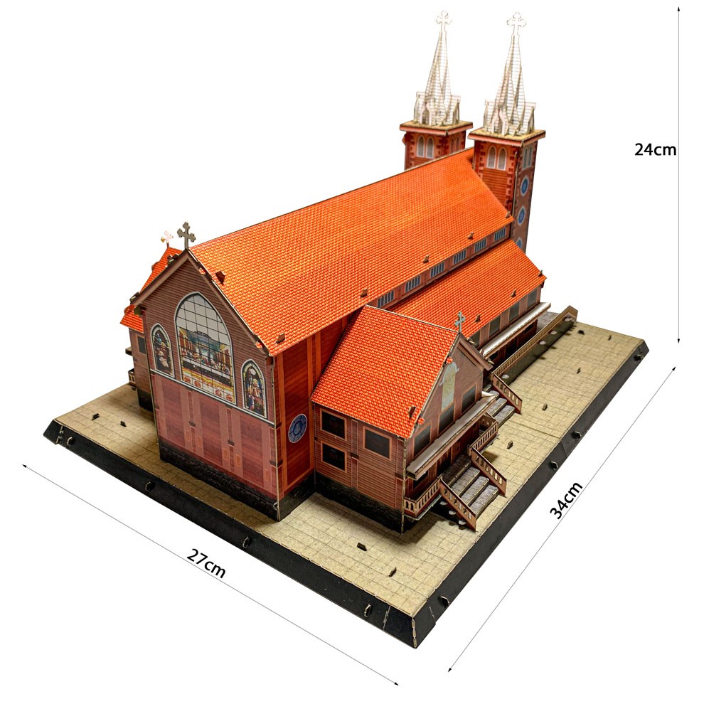 Mô hình giấy 3D Nhà thờ Fatima Bình Triệu tự lắp ghép - TAYTA