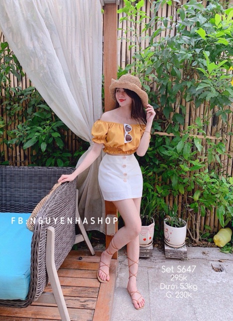 Váy Trễ Vai Vàng Cao Cấp (Video + Ảnh Thật)