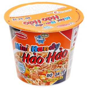Mì Hảo Hảo Mini Handy Bò Sa Tế 53gram / ly Siêu Ngon- Thích hợp dân Văn Phòng, C